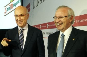 Duran i Lleida, junto al presidente de la Cambra de Comerç, Miquel Valls. Foto: Marta Pérez