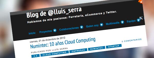 Numintec: 10 años Cloud Computing- Artículo en el Blog Bricmania de Lluís Serra